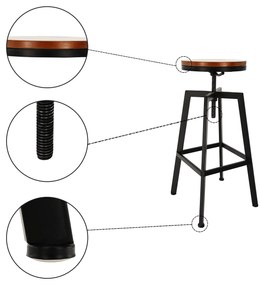 Scaun de bar, negru/ stejar, DINEA