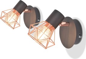 vidaXL Lămpi de perete, 2 buc, cu 2 becuri LED cu filament 8 W
