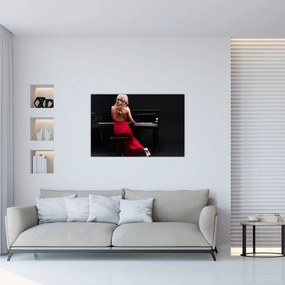 Tablou - Femeia cântând la pian (90x60 cm)
