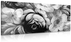 Tablou lumea florilor în design alb-negru