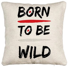 Perna Decorativa Canapea, Model Born to Be Wild, 40x40 cm, Cu fermoar