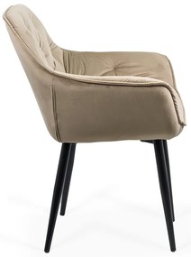 RESIGILAT - Scaun de dining din catifea BUC 257 bej