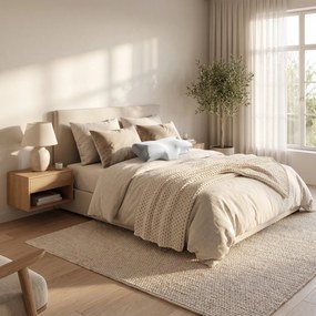 Fata de perna ergonomica Tencel, 60x40x12 cm, Alb