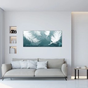 Tablou - Pene albe (120x50 cm)