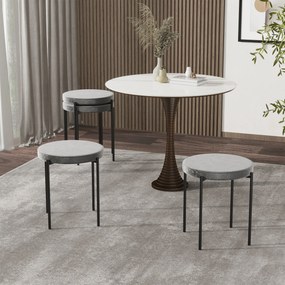 HOMCOM Set 4 Scaune pliante de masă cu șezut moale, aspect catifelat, scaun de bucătărie din catifea pentru bucătărie sufragerie din metal Gri 41,5 x 41,5 x 46 cm | Aosom Romania