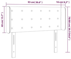 Tablie de pat cu LED, gri inchis, 93x16x78 88 cm, textil 1, Morke gra, 93 x 16 x 78 88 cm