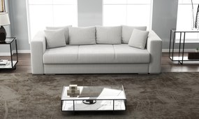 Canapea extensibilă dumonde cu ladă de depozitare si sezut confortabil din spuma high-density, Gloria Zoom Cream 240x100 cm