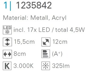 Aplica LED moderna cu 1 spot directionabil Garda 1235842 NV