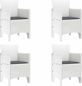 vidaXL Scaun pentru Grădină 4 pcs Alb Dimensiune: 53 x 49 x 85 cm
