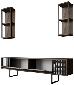 Comodă TV Chrome Line - Walnut, Black