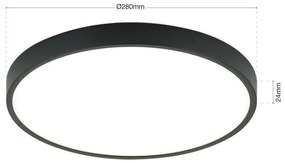 Plafoniera LED design slim BULLY D-28cm negru