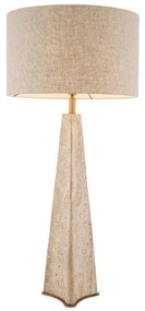 Veioza, Lampa de masa LUX cu baza din travertin Benson