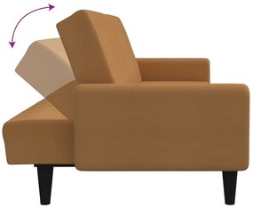 Canapea extensibila cu 2 locuri, gri taupe, microfibra Gri taupe, Fara suport de picioare