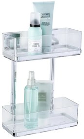 Raft baie cu 2 niveluri QUADRO, Transparent, 32,5x25,5x14 cm, WENKO