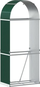 vidaXL Suport pentru bușteni verde 80x45x190 cm oțel galvanizat