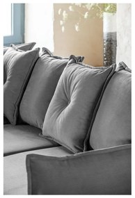 Colțar gri extensibil cu tapițerie din catifea reiată (colț variabil) Lazy Lukka – Miuform