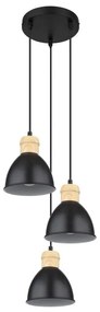Lustra cu 3 pendule design industrial WIHO negru