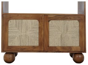 Etajeră din lemn de acacia și rattan, H181 cm, „Savanah”