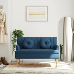 vidaXL Banchetă cu perne, albastru, 113x64,5x75,5 cm, textil