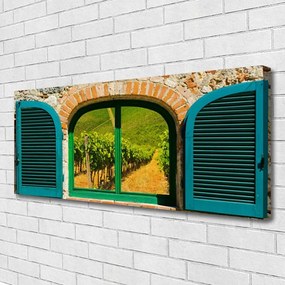 Tablou pe panza canvas Fereastra Peisaj Maro Albastru