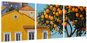 Tablou - Portocal (cu ceas) (90x30 cm)