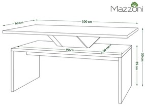 Mazzoni SISI Alb/Beton Millennium - MĂSUȚĂ DE CAFEA MODERNĂ