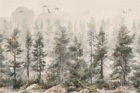 Tablou - Pădurea de pini I., aquarel (90x60 cm)