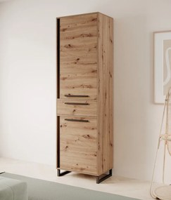 Dulap High ARIA – 60x40x200 cm – Stejar Artisan / Negru