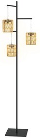 Outsunny Lampă de Exterior Solară cu 3 Lumini în Stil Boho cu Bază Pătrată, 45x45x178 cm, Negru | Aosom Romania