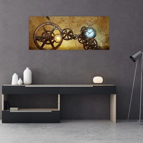 Tablou cu aparatele istorice ale ceasurilor (120x50 cm)