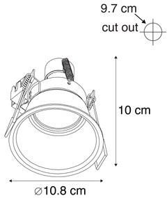 Set de 6 spoturi încastrate moderne albe AR70 - Dept