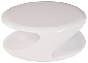 Masuta de cafea rotunda din fibra de sticla cu spatiu de depozitare 83x76x33 cm alba