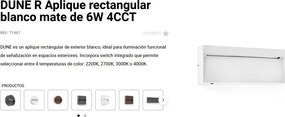 Mini Aplica exterior ambientala 6W 4CCT DUNE R alba