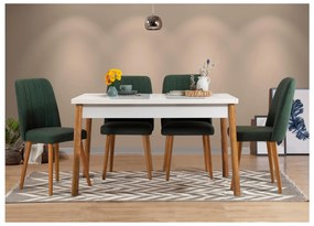 Set mobilier sufragerie Bimuvo 5 (pin atlantic + alb + verde) (pentru 4 persoane). 1095054