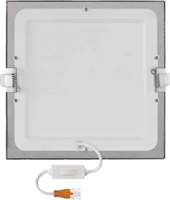 Plafonieră LED încastrată NEXXO LED/18W/230V 3000/3500/4000K, argintie, 22,5 x 22,5 cm