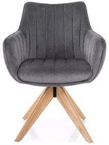 Scaun rotativ Azalia D velvet gri Blu14