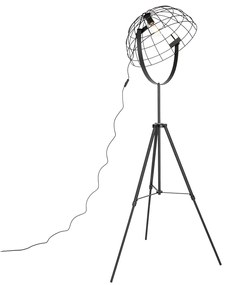 Lampă de podea industrială cu trepied neagră 50 cm reglabilă - Hanze