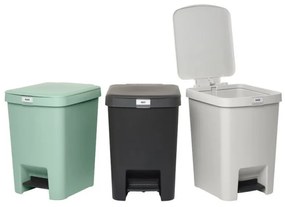 Coș cu pedală Brabantia StepUp 1008482, 25 L, Materiale ecologice, Deschidere mare, Gri închis