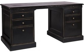 Birou negru din lemn de pin, cu aspect vintage, New York