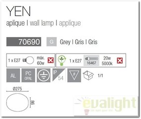 Aplica de perete exterior IP54 Yen 70690