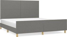 vidaXL Cadru de pat fără saltea, gri închis, 160x200 cm, textil