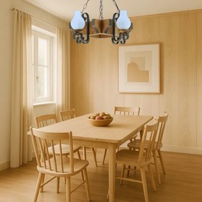 Lustră pe lanț Brilagi QUEEN 4xE14/40W/230V fag