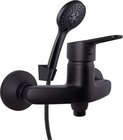 Baterie dus Rubineta Uno monocomanda negru mat cu set de dus para 3 functii