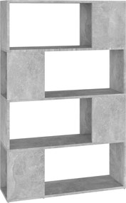 vidaXL Bibliotecă/Separator cameră, gri beton, 80x24x124,5 cm, PAL