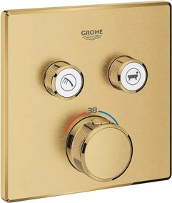 Baterie cada - dus incastrata Grohe Grohtherm SmartControl auriu periat Cool Sunrise fara corp ingropat