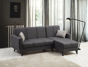 Canapea extensibilă de colț Zaden-Dark Grey Gri inchis