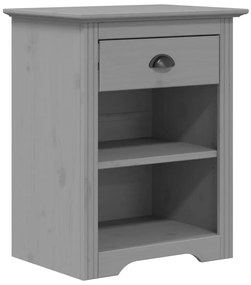 355055 vidaXL Noptieră "BODO", gri, 53x38,5x67 cm, lemn masiv de pin
