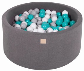 Meowbaby – Piscina rotunda 90×40 cm cu 300 mingi pentru copii – Dark Grey
