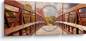 Tablou - pod din lemn (cu ceas) (90x30 cm)
