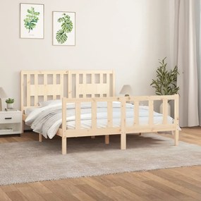 3188176 vidaXL Cadru de pat cu tăblie, 160x200 cm, lemn masiv de pin